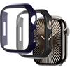 Generic Custodia per Apple Watch con protezione dello schermo da 44 mm, 40 mm, 46 mm, 42 mm, 41 mm, 45 mm, 42 mm, 38 mm, Serie 11, 10, 9, 8, 7, 6, 5, 4, 3, SE/2a generazione, cover frontale rigida in PC con