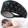 Perytong Cuffie per dormire Bluetooth, fascia regolabile, morbida e traspirante, per dormire, con altoparlanti integrati, perfetta per allenamento, corsa, yoga, viaggi, insonnia, colore nero scuro