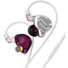 KINBOOFI KZ ZS10 Pro Earbuds Aurbuds, KZ in Ear Monitor HIFI IEM Hifi con 5 driver 4BA 1DD con cavo staccabile da 0,75 mm a 2 pin per il musicista cantante (viola con microfono)