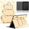 Stradvnaly Tablet Cover per Huawei Mediapad T5 10,1, Carino Cartoon Anime Aesthetics Capybara Motivo con Funzione Pelle PU Holder Flip con Silicone Regolabile Protezione Antiurto Tablet Case,Motivo