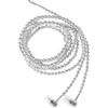 Mikikit Cuffie Auricolari Orecchio Auricolari a Collana Catena Cuffie Rosse Cablato Collana Filo Per Ragazze Tappo Senza Fili Simpatici Cablati Silver