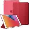 FINTIE Cover per iPad 9a/8a/7a Generazione 10,2 Pollici (2021/2020/2019) | Sottile Leggero Opaca Semi-Trasparente Custodia Case con Auto Sveglia/Sonno, Rosso