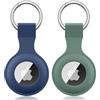 Wanme 2 pezzi: custodia Wanme per ciondolo Apple AirTag con portachiavi, in silicone, per Apple AirTag Case Tracker (blu navy + verde pino)