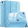 MoKo Cover per iPad (A16) 11a Gen./10a Gen. 2025/2022, Glitterato Blu Cielo | per iPad Cover in TPU e Pelle PU Semi-Trasparente Sostegno Supporto Sottile con Morbido TPU Cover con Auto Svegliati/Sonno