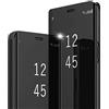 Yoursea per iPhone X/XS Custodia, Specchio Case Clear View Standing Cover Trasparente Copertura Supporto Shell Flip Custodia Case Cover per iPhone X/XS, Nero