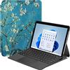 FTRONGRT Cover per Microsoft Surface PRO 8 Cover, Ultrasottile Custodia in Pelle PU, con Stand per Microsoft Surface PRO 8 -Fiore di Albicocca
