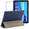ebestStar - Cover per Huawei MatePad T 10, T 10S, Custodia Protezione Flip Magnetica, Slim Case Sottile Pelle PU, Blu scuro + Vetro Temperato