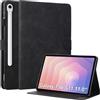 Vaitasy Custodia per Samsung Galaxy Tab S11: Design Elegante Monocolore Business con Pencil Holder e Supporto Pieghevole per Ufficio - Nero