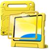 JETech Custodia Bambini per iPad (A16) 11ª/10ª Gen, Giallo | Per 2025/2022 Modello, Cover Pellicola Protettiva Integrata, Supporto Maniglia, Protezione Completa