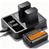 Massate 3 batterie NP-FW50 da 1500 mAh + caricatore rapido LED PD20 W, ricarica 2.5H, NP FW50 per Sony ZV-E10, A6000 A6300 A6400 A6500, A7/A7R/A7S (I & II), NEX-3N/5/6/7, RX7, 10 II-I. V, A33, A35