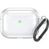 Generic Custodia protettiva per AirPods 4, con portachiavi, in silicone trasparente, morbida, anti-goccia, per auricolari (trasparente, AirpodsPro3)
