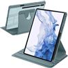 A-BEAUTY Custodia Rotante Compatibile con Samsung Galaxy Tab S8 Plus 2022 / S7 FE 2021 / S7 Plus 2020 12.4 Pollici, Antiurto Trasparente Cover, Auto Svegliati/Sonno, Verde Scuro