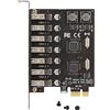 Dilwe Scheda di espansione da PCI E a USB 3.0 a 7 porte, scheda adattatore Scheda di espansione modulo USB con velocità di trasferimento veloce 5 Gbps 5 V per XP/7/8/8.1/10