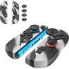 BeisDirect Custodia Protettiva per Switch 2 Joy Con Controller, Custodia in Silicone Pelle Custodia Protettiva in Silicone Custodia Morbida Cover con 4 Pollici Leve Grip Cappellini (Bianco-Grigio)