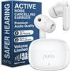 Puro Sound Labs PuroQuiet-Air - Auricolari Bluetooth con cancellazione attiva del rumore, auricolari wireless a volume limitato per un ascolto sicuro, Soft Touch, ricarica di tipo C con microfono