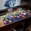 Generic Tappetino da scrivania in pelle con fiori, tappetino per mouse artistico colorato grande, impermeabile, protettore e copertura per desktop, tappetino per mouse in similpelle decorativa per laptop