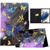LSPCASA Custodia per Samsung Galaxy Tab S10 Lite 2025/S10 FE/S9 FE 10,9 pollici/S9 11Folio Flip Custodia Protettiva in Pelle PU con Supporto Slot per Carte Portafoglio Tablet Cover Farfalla Dorata