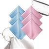 Generic Confezione da 6 panni in microfibra per la pulizia degli occhiali, salviette per lenti per occhiali, schermi, fotocamera e altro ancora, colore: blu e rosa