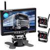 Ohradio Telecamera Retromarcia Kit Wireless con 7'' Monitor +2 camera | 2 Posteriore Telecamera Wireless AHD Visione Notturna IP67 Impermeabile per Camion RV Camper DC 12-36V