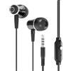 N NEWTOP Cuffie CF08 Auricolari Cuffiette In-ear Microfono Filo Tasto Risposta Universali Jack 3.5mm Isolamento Acustico per Cellulari Smartphone Tablet Xiaomi Huawei Oppo Samsung Realme (Nero)