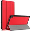 Kepuch Custer Cover per Fire HD 8 12th 2024 2022 / Fire HD 8 2020 / HD 8 Plus 2020 / HD 8 Kids 10th 2020,PU-Pelle Case Custodia - Rosso