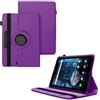World biz Custodia universale per tablet da 8 pollici, in pelle PU, con supporto girevole a 360°, adatta per tutti i tablet Android Samsung, Lenovo, Acer, Huawei, Sony, iPad, Toshiba da 8 (viola)