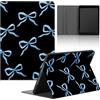 Stradvnaly Tablet Cover per Lenovo Tab M10 FHD Plus 10,3 TB-X606F/TB-X606X,Carino Cartoon Fiocco Nero Sfondo Blu Modello Cover con Funzione Pelle PU Holder Flip con Antiurto Kawaii Protezione Case