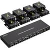 VEDINDUST HDMI Extender Splitter 1 In 8 Out con 50 m di trasmissione 1080P 60Hz | Adattatore HDMI su Ethernet Cat6/7, supporta la gestione EDID e POC per l'istruzione, videoconferenze e home theatre