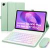 HLTOOP Custodia con Tastiera per Lenovo Tab M10 Plus 3rd Gen 10.6 2022 (TB125FU /TB128FU /TB128XU), Tastiera Retroilluminata A 7 Colori Con Mouse, Cover Posteriore in Morbido TPU,Verde