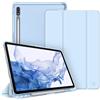 FINTIE Custodia per Samsung Galaxy Tab S8 / Tab S7 (2022/2020) 11 Pollici | con S Pen Portapenne, Sottile Leggero Custodia Posteriore Trasparente Cover con Auto Sveglia/Sonno, Cielo Blu