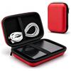 Generic Custodia portatile per disco rigido, antiurto, in EVA, organizer da trasporto per HDD esterno SSD, cavo USB, auricolari, borsa da viaggio con tasca in rete e cinghia, compatta, 14,9 x 9,9 x 4,1 cm
