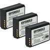 EXTENSILO 3x batteria compatibile con Canon EOS 1100D, 1D X, 1D X Mark II, 2000D, 1200D, 3000D, 1300D, 1500D fotocamera (1100mAh, 7,4V, Li-Ion)