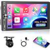 Motorsi 4GB+64GB CarPlay 2 Din Autoradio con GPS Navigazione,7 Android Auto Stereo Bluetooth con Schermo, WiFi SWC FM/RDS Radio EQ Assistente Vocale MirrorLink + AHD/CVBS Telecamera
