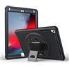 ProCase iPad 9.7 Cover, 2018 iPad 6th Gen / 2017 iPad 5th Gen Cover, iPad Pro 9.7 Custodia, iPad Air 1/2 Custodia,Rugged Custodia Protettiva Antiurto Rotante per Kickstand per iPad 9.7 -Nero