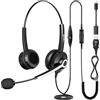 Wantek Cuffie USB con microfono, Cuffie PC con microfono per ufficio e lavoro, riunioni, videoconferenze, telelavoro, call center, Skype, Zoom