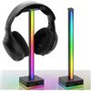 EZDIY-FAB Barra luminosa LED USB per Casco, retroilluminazione RGB, atmosfera da ufficio, 50 modalità di colore integrate, supporto per cuffie per gamer PC PS5 accessori per ufficio - nero