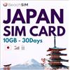 BeachSIM Solo-Dati SIM Giappone 30 Giorni | 10GB Dati 4G/5G ad Alta Velocità | Attivazione Rapida Online | Facile da Ricaricare o Estendere | Compatibile con Dispositivi iOS e Android Sbloccati