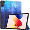 MoKo Custodia per Xiaomi Redmi Pad 2 Pro 12,1 2025, CieloStellatoBlu | Custodia Ultra Sottile, Supporto Pieghevole Intelligente, Cover Protettiva Sottile, in Pelle PU, Auto Sleep/Wake