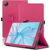 Envibe Custodia per Blackview Tab 80, 10 inch, Cover Tablet Blackview Tab 80, Copertura Protettiva Pieghevole con Supporto per Matita e Cinturino da Polso, Protezione Completa. (Rosso)