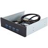 Bewinner Unità ottica USB 3.0 da 5,25 pollici Pannello frontale a 4 porte Driver CD da 19 PIN a USB 3.0 HUB a 4 porte Pannello frontale Rack mobile di espansione CD-ROM