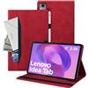 Auslbin Custodia per Tablet Lenovo Idea Tab 11 2025 TB-336ZU/TB-336FU, Custodia in Pelle PU per Tablet Idea Tab 11 2025 TB-336ZU/TB-336FU, Stile in Pelle Classico con Funzione Supporto, Rosso