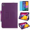 MEIYOUQI Custodia per Samsung Galaxy Tab A 10.1 Inch 2019 (SM-T510 T515 T517),Sottile Pelle Multi-angli Stand Protezione totale Tablet Cover Caso Con Penna Stilo, Pellicola Per Schermo (Purple)