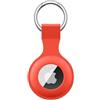 Meliya AirTag Portachiavi per Apple Airtag, Silicone Custodia per Airtag Apple con Portachiavi, Cover Protettiva per AirTag per Zaini e Animali Domestici (Rosso)