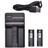 DSTE NB-9L - Set di 2 batterie agli ioni di litio e caricabatterie micro USB, compatibile con Canon PowerShot ELPH 510 520 530 HS PowerShot N N2 PowerShot SD4500 is IXUS 1000
