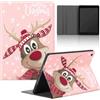 Stradvnaly Tablet Cover per Apple iPad 10 Generation 2022 10,9, Custodia con Natalizia Cartone Animato Modello Holder Flip Case in pelle PU con Supporto Christmas cover