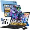 UJJ 2026 Tablet da 10 pollici Android 15 con 30 GB RAM+128 GB ROM(TF/2 TB) Octa-Core 2.0GHz, 5 G+2.4G WiFi 6,Bluetooth 5.0,Fotocamera 5 MP+8 MP,8000 mAh,1280 IPS FHD Schermo,Tablet con tastiera+Mouse +