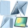 A-BEAUTY Custodia Compatibile con Samsung Galaxy Tab S10 Lite / S10 FE 2025 / S9 FE 10.9 / S9 11-Pollici 2023 Pollici, Cover Trasparente, Supporto 6 in 1 Forma di Y, Blu Cielo