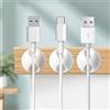 Generic 6 clip per cavi con singolo slot per l'organizzazione dei fili, supporto per cavi per la gestione della ricarica USB, per uso in ufficio e a casa (Bianco)