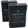 Dot.Foto 2 x Dot.Foto EN-EL14, EN-EL14a Premium 7.4v / 1030mAh Batteria Ricaricabile per Nikon DF D3100 D3200 D3300 D3400 D3500 D5100 D5200 D5300 D5500 D5600 Coolpix P7000 P7100 P7700 P7800