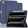 ProCase Custodia per iPad Pro 11 Pollici M5 2025/M4 2024 con Portamatita, iPad Pro 11 M4 (Modello: A2836 A2837 A3006) Triple Stand Smart Folio con Copertura Posteriore in TPU Morbido -Marina